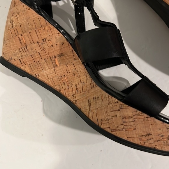 Franco Sarto Black Platform Wedge Cork Sandals Size 8 - Picture 7 of 14